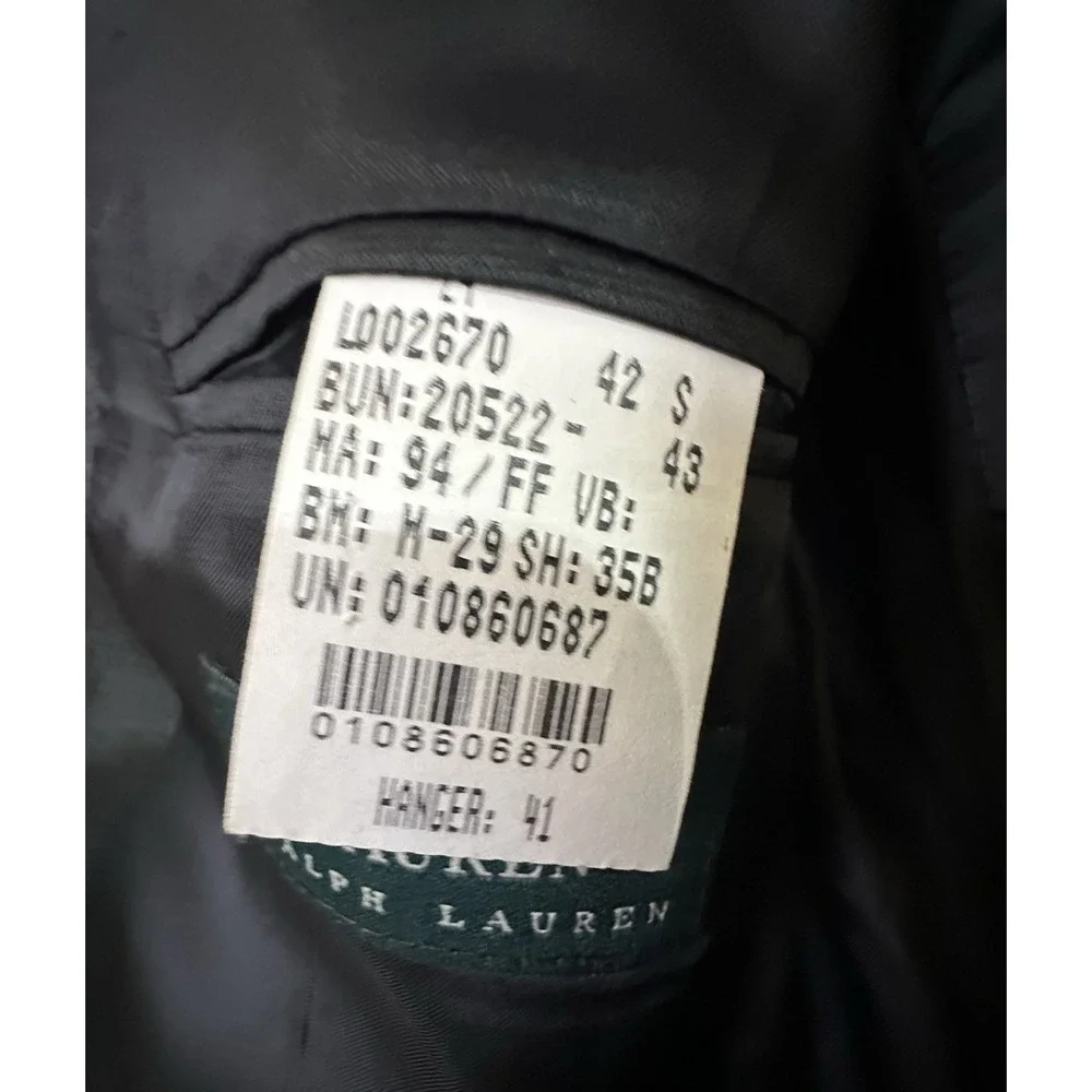 Lauren Ralph‎ Lauren Men's Dark Gray Wool Cashmere Blend Blazer Size 42S